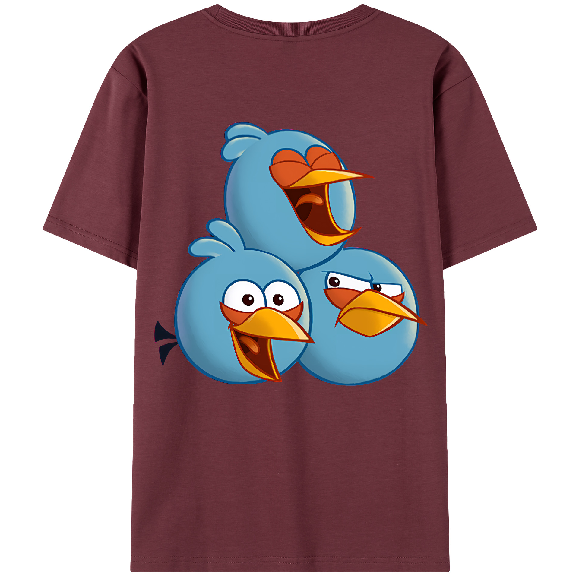 （画像用） Angry Birds アングリーバード 綿100％半袖Tシャツ（背面プリント）